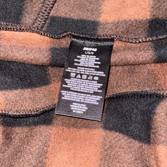 Skims Brown Plaid Polyester Fleece Pajama Set Women’s Size Large - Picture 12 of 13